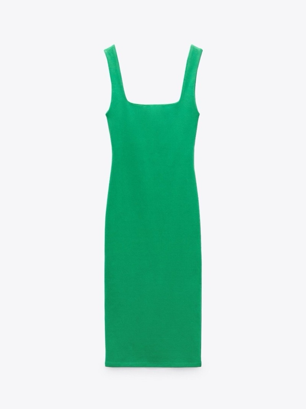 Zara Bright Green Tank Midi Dress - Picture 2 of 6